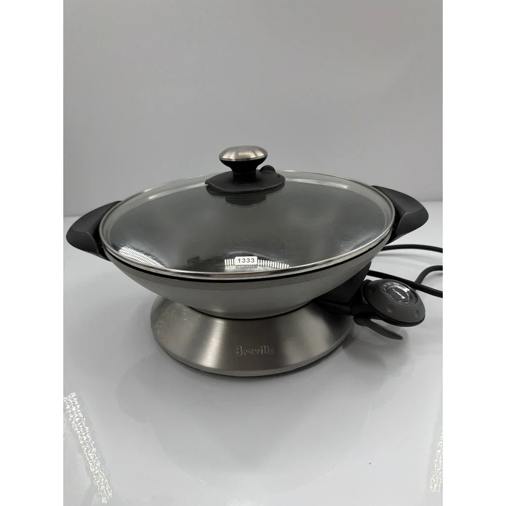 Breville Hot Wok Electric Skillet BEW600XL‎ Silver 6 Quart Non-Stick 1500W
